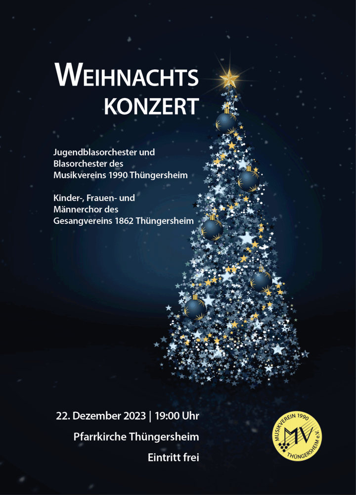 Plakat Weihnachtskonzert Thüngersheim 22.12.2023, 19:00 Uhr